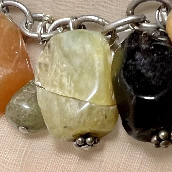 Vintage Designer Silpada Sterling Silver Multi Stone Cha Cha Toggle Bracelet, 8” - Picture 4 of 6